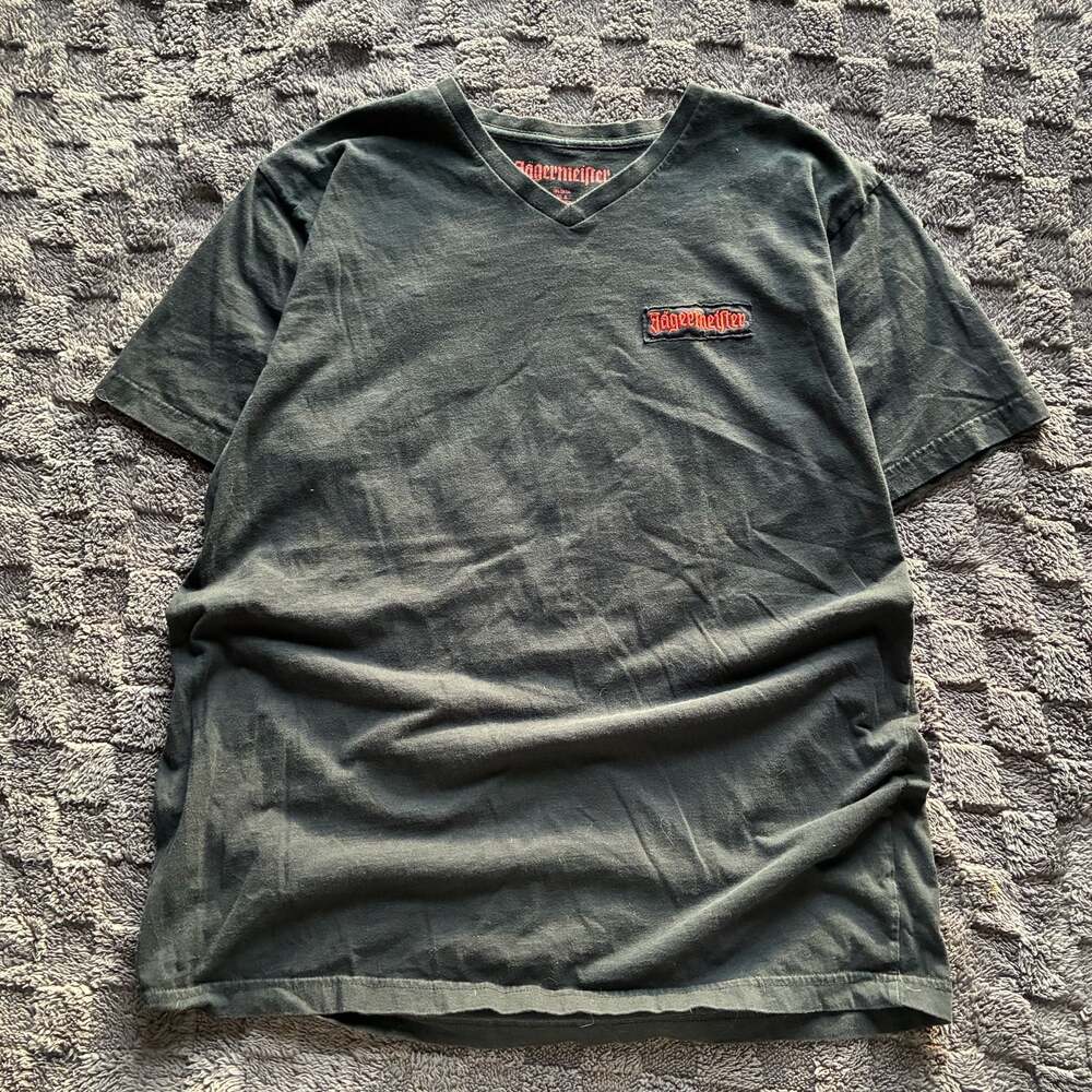 Jägermeister Embroidered V-Neck Tee Black